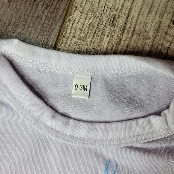 Cricut Baby Girls Bodysuit "i make mama's heart happy" White Blue Purple 0-3M - Picture 4 of 9